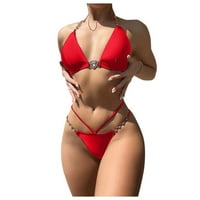 Fragarn ženski zasebni bikini solidni lanac u boji viseći vrat sa čeličnim nosačem bez kupaćih kostimiča