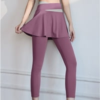Olyvenn ženske blokiranje u boji prozračne hlače za dizanje hip dizanje fitness uska joga hlače srušene casual teretne hlače Boho joga gamaše ljetne trendi pantalone Purple 6