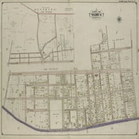 Puzzle- - Karta Brooklyn Queens, V. 1, dvostruka ploča broj br. 9; Dio Jamajka, Ward 4; Karta granirana