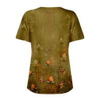 Fragarn ženski vrhovi ljetne casual latica kratkih rukava slatka majica labava boho bluza