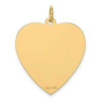 Finest zlato 14k žuto zlato u obliku srca u obliku srca