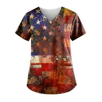 Aaiaymet ženski prevelicirane majice Nova dana nezavisnosti Dan za odmor Digitalni tisak ženski V izrez
