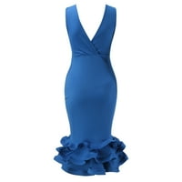 Ljetna haljina Ženska ljetna dugačka haljina bez rukava V izrez 3D suknja modna dnevna haljina za žene