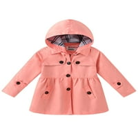 Cindysus Girl Topla s kapuljačom vrat vjetrenjače Djevojke Jednokrevetne jakne jakne zime sa odvojivom kapuljačom karirane jakna ružičasta