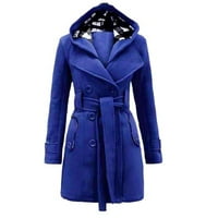 Hoodies Wefuesd za žene Ženske tople zimske kapuljače duge dijelove kaiševi dvostruki jakni jakne za