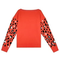Džemper za žene Žene Leopard džemper za ispis Losokreje okrugli vrat Pulover dugih rukava
