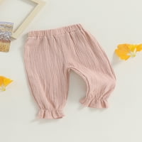 Qinghua Toddler Baby Girls harem hlače Solid boja elastični struk mekani bloomeri Proljeće Jesen Ležerne hlače Joggers Pink 3- godina