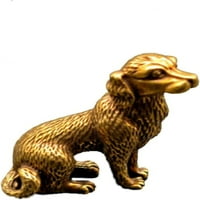Čvrsta mesingana štenad ručka brončane rezbarenje zodijak pse antikva brončana stara brončana rezbarija