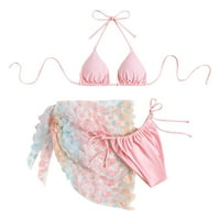 Scyoekwg kupaći kostim za žene, bikini setovi za žensko čišćenje leptira Ispis ljetna plaža Trodijelni