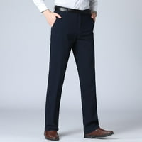 Muške zimske casual rastezljene mršave formalne ravne ravne chino hlače poslovne pantalone
