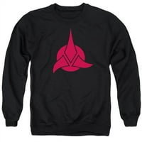 Star Trek & Klingon logotip odrasli pamuk i polister Crewneck Duks, crna - velika