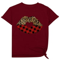 UUBLIK Valentines Odjeća za ženska modna štampa O-izrez Kratka majica Labava bluza