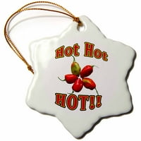 Hot Hot Hot Star Habanero Peppers Snowflake Porculan Ornament ORN-175600-1