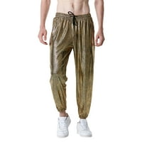 Muške hlače Jednobojni joggeri Sredin High Struk Pocket za kožu