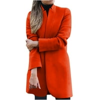 Sklapanje prikladni ovratnik toplo plus veličina modnih žena plus jakne čišćenje traperice narančaste veličine 3xl