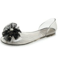 Puntoco ženske sandale zazor, ženske ležerne kristalne sandale Jelly cipele čipke cvijeće ravne sandale cipele sive