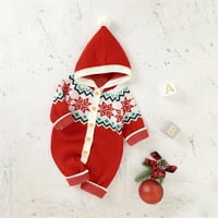 Dječaci Dukseci Dječak Djevojka Božić snijeg Pleteni džemper za bebe s kapuljačom za bebe s kapuljačom