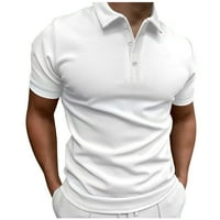 Muško ljetno casual prugasto tkanina tipka za majicu isključite kratki rukav na kratkim rukavima