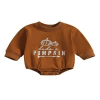 Toddler Baby dukserica ROMPERS Halloween Pismo bundeve Print Dugim rukavima za dojenčad Slatka jesen odjeću, 0 mjeseci