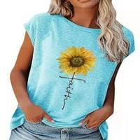Niveer Dame Modni Sun cvijet Print TEE Ženski Ležerni pulover Okrugla vrata sa Loungewear Cvjetna boemska