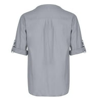 Muške posteljine majice s dugim rukavima Casual Basic Beach T majica Crew Crt Lable Solid Color Dnevno Top bluza