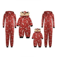 Brilliantme Utakmica Porodica Božić Pidžama set Hoodie Pajamas Reindeer Jumpsinuit ROMper Holiday PJS Jedna sažeća sa kapuljačom