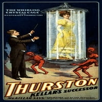 Thurston Whirling Crystal Cage Magic Poster Print