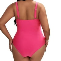 Obični remen vrući ružičasti plus veličine jedan kupaći kostim