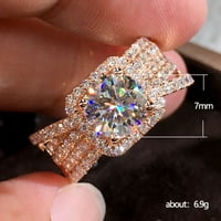 WEFUESD Prstenje nakita za žene Modni novi ružin Zlatni prsten nakit puni dijamantska verzija 18K prstena