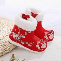 KatAlem djevojke sniježne čizme Veličina veliko dijete dječje cipele Xloth cipele WWarm zimske čizme za snijeg izvezene velike djevojke čipke čizme crvene godine
