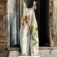 Cuoff odjeća dame Ljeto Slatki mali svježi print Retro suspenders bijeli xl