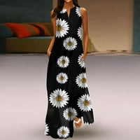 Ženska plus veličina haljina Ležerne prilike ljetna duga cvjetna haljina labava Flowy V izrez Party Maxi haljina sa džepovima