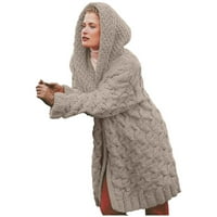 Ženska jesen i zimski klasični casual dugi rukav otvoren prednji pleteni pleteni kardigani džemperi