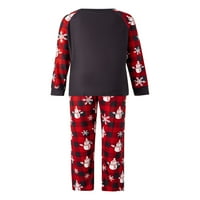 Jamlynbo Porodično Božićne pidžame s dugim rukavima Elk Print Tors + plažene hlače za spavanje Jammies