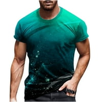 Muške majice Veliki i visoki zeleni vrhovi za muškarce Ručni okrugli vrat 3D digitalni ispis Pulover