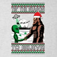 Divlji Bobby BigFoot tis 'Sezona za vjerovanje u zavjerene strance Aliens NLO ružni božićni džemper
