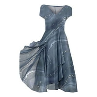Za žensku haljinu urbani casual modni pleteni patchwork ženska haljina siva