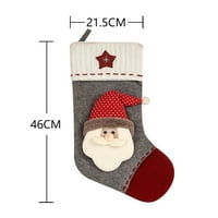Božićne čarape Classic Velike čarape Santa, Snowman, Reindeer Xmas karakter za obiteljski odmor Božićni ukrasi