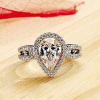 Xinqinghao Angagement okrugli rez Zirkoni Žene vjenčani prstenovi nakit za žene za žene puni dijamant