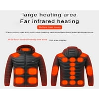 Grijana jakna za muškarce, punjivi pametni električni kaput, grijanje tijela topliji kaput, grijana područja, nema baterije