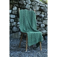 Carraig Donn Irski kabel Klintne pokrivač Celtic Aran bacanje - Merino vuna proizvedena u Irskoj