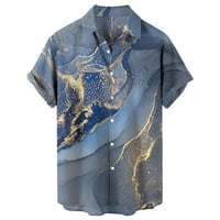 MENS COLLA košulje kratki rukav Ležeran za muškarce Labavi rever Ispis kratki rukav dugme za priključak cvjetna košulja Sand Beach Hawaiians Ljetni vrh