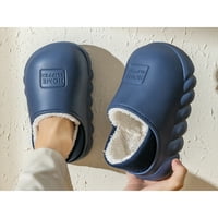 Krokowalk unise topli plišani obloge za kućne cipele na otvorenom udobnost klizanje na zimskom papuču lagane vodootporne mokasinske papuče tamno plave 10