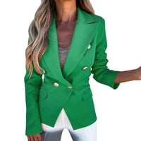 Jakne za žene dugme dugih rukava plus veličine Radni ured kaputa ženski blistavi i odijelo jakne zelene
