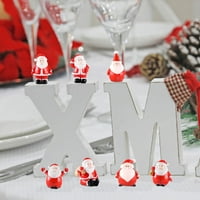 Ikohbadg mini božićni santa claus ukrasi božićne minijaturne ukrašavanje smola santa figurice za Xmas