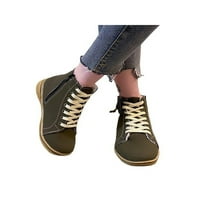 Difumos Womens Boots Side Zip Tople čizme čipkani zimski pokretački rad Retro gležnjač boot comfort