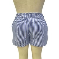 GLONME dame Ljeto plaža Kratke hlače Striped kratke hlače Visoko struk Mini pantalone za žene vrećice