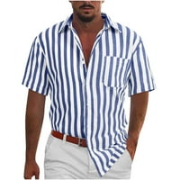 Giligiliso klirence muški vrhovi kratki rukav muškarci modni casual tipke Stripe Stripe prenošenje bluza
