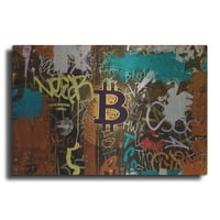 Luxe Metal Art 'Graffiti Bitcoin 1' Irena Orlov Metalna zida Art, 16 x12