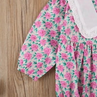 Canrulo Toddler Baby Girls cvjetni rodper bodi, dugih rukava sa dugim rukavima sa šeširom ružičaste 18-mjeseci